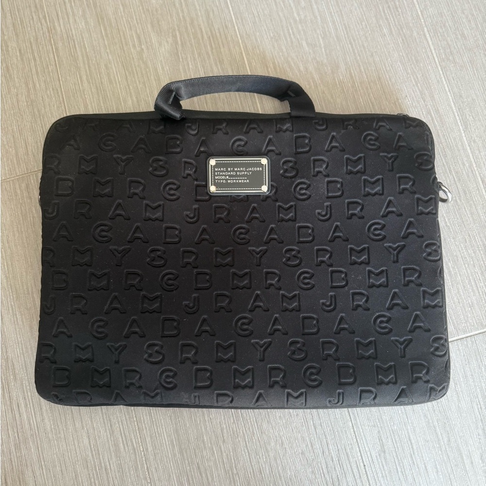 Marc Jacobs Embossed Black Laptop Bag
